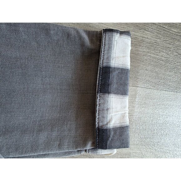 Talbots Womens Size 8 Gray Jeans With Plaid Cuffs - Picture 4 of 5